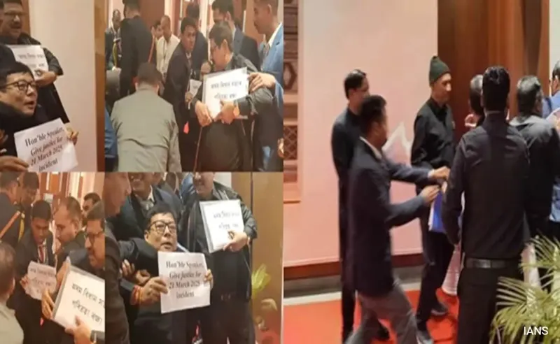 Assembly mein hulchul: Huda par hamle ka aarop